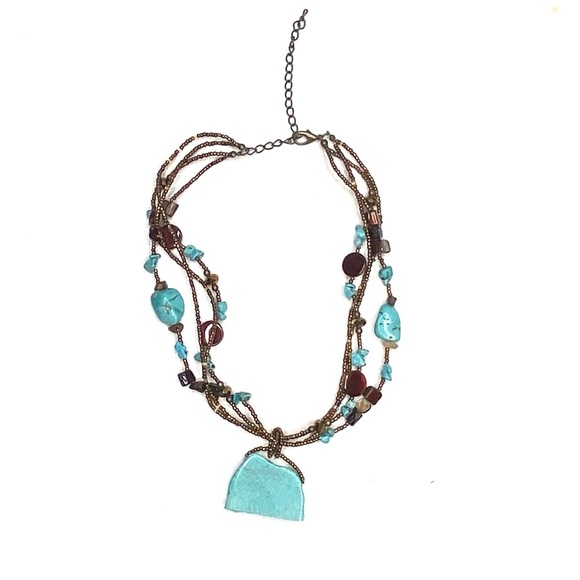 Beaded Turquoise Necklace - Picture 1 of 3